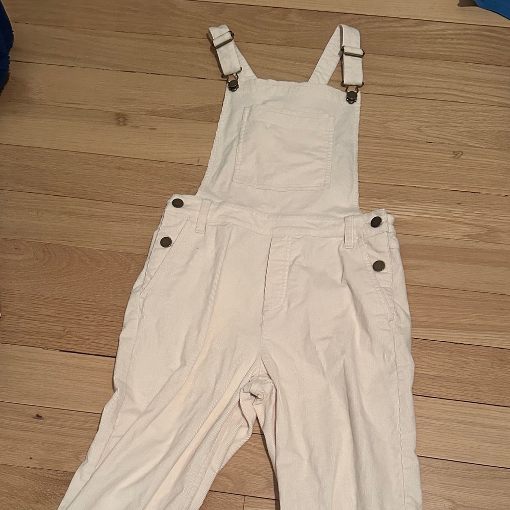 Stylish Cream girls corduroy Overalls